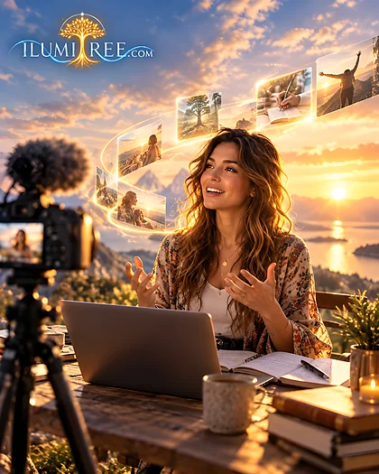 Creadora de contenido compartiendo su historia personal y construyendo conexión emocional