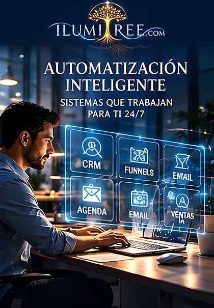 Automatización inteligente de CRM, agenda, funnels y correos que trabajan 24/7