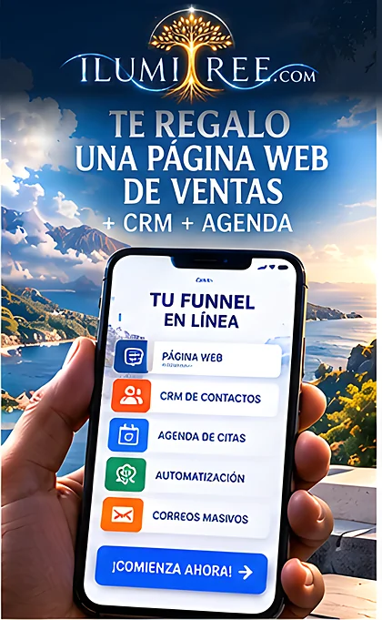 Teléfono con tu funnel en línea: página web, CRM de contactos, agenda de citas y automatización