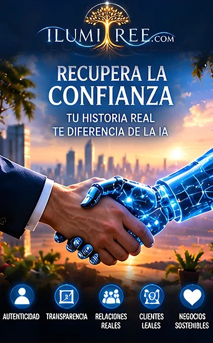 Apretón de manos entre un profesional y una inteligencia artificial: ética, transparencia y confianza