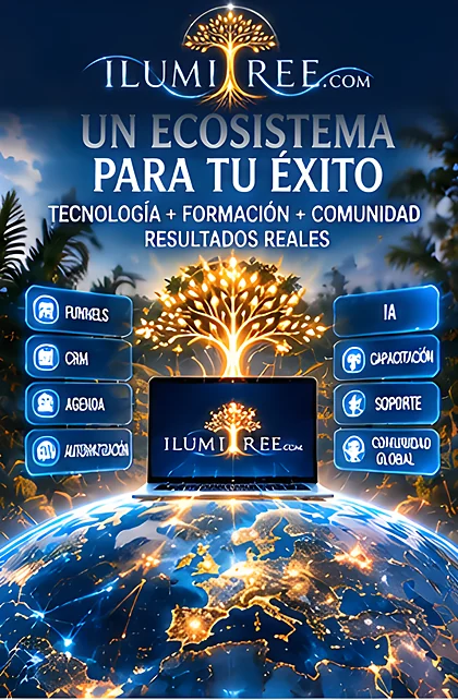 Ecosistema digital integrado con funnels, CRM, agenda, formación y comunidad para emprender