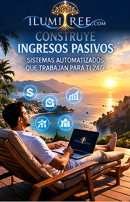 Emprendedor trabajando desde una terraza frente al mar al atardecer