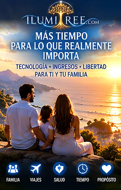Familia reunida en la playa durante una puesta de sol: más tiempo para lo que realmente importa